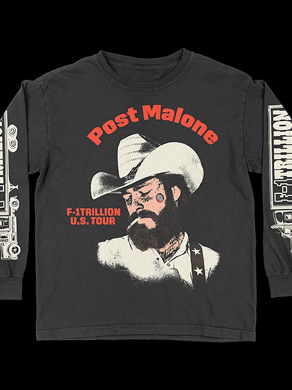 Post Malone F-1 Trillion Tour Long Sleeve Men's Small Posty